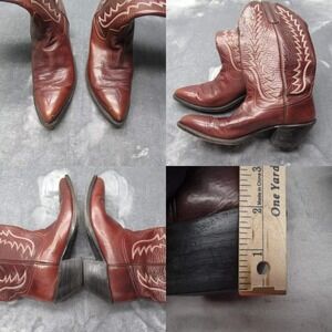 Anderson Bean Melonian Boots Women 7 Wide Western Cowboy Tall Brown Germany Made